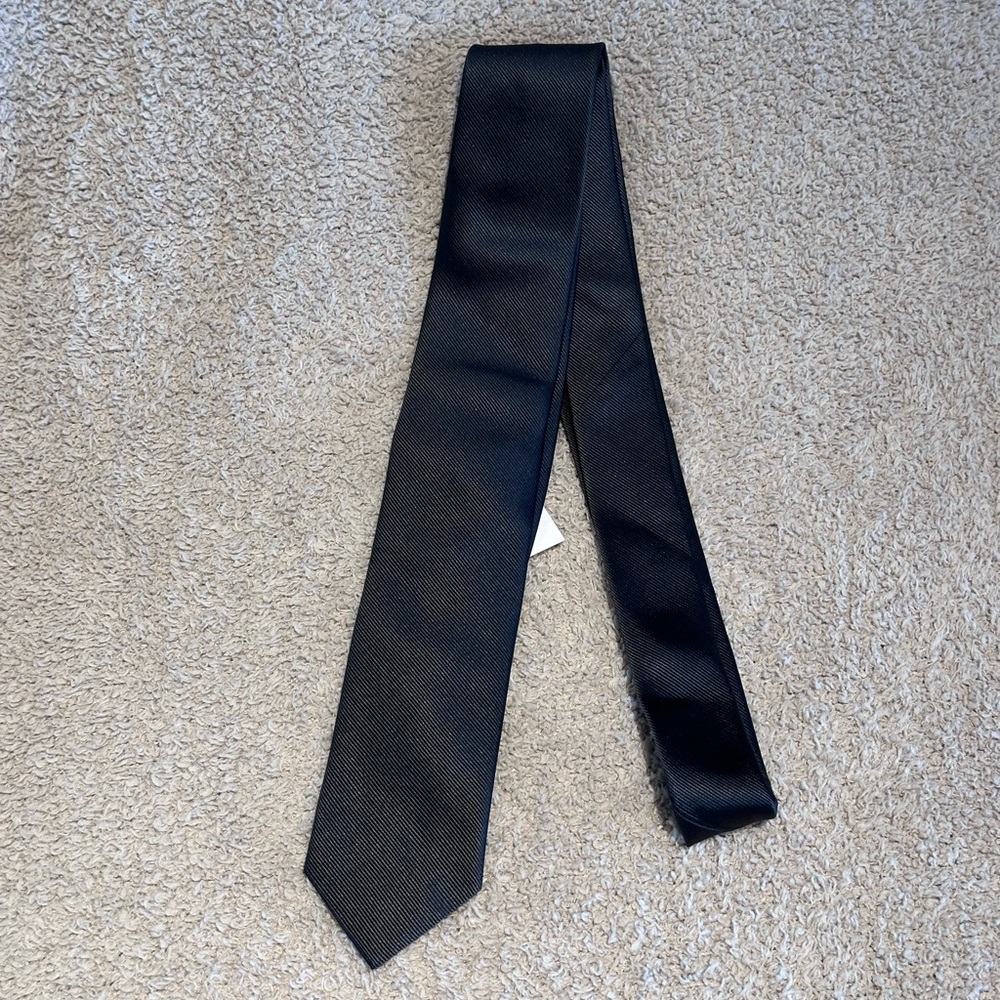 J Crew The Narrow Tie Silk Tie Dark Grey